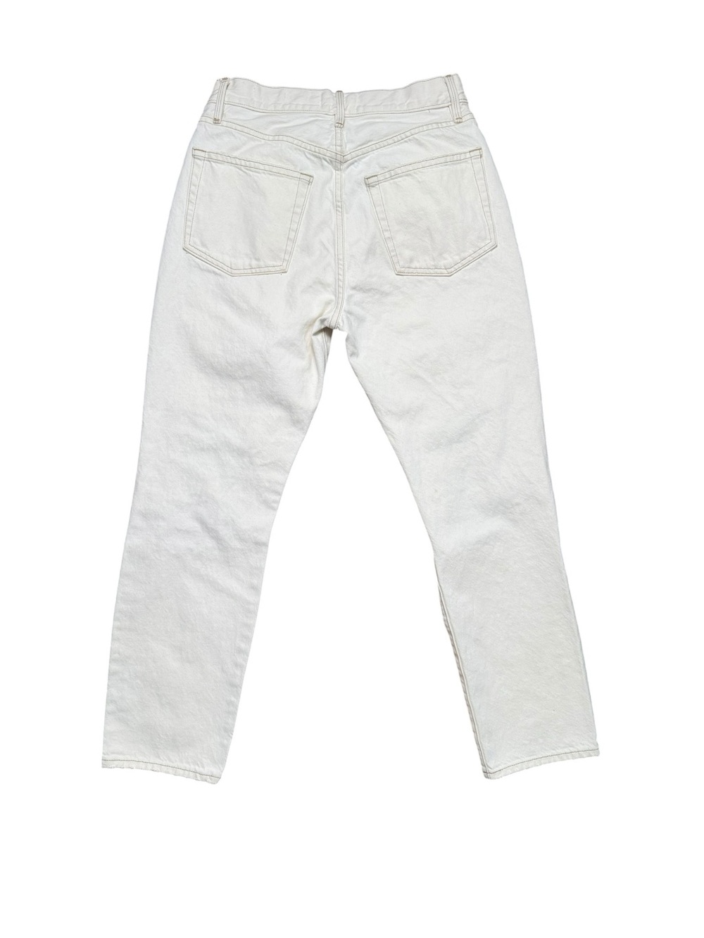 FRAME Le Original Distressed Ecru High Rise Straight Leg Jeans Size 27 - Picture 3 of 7